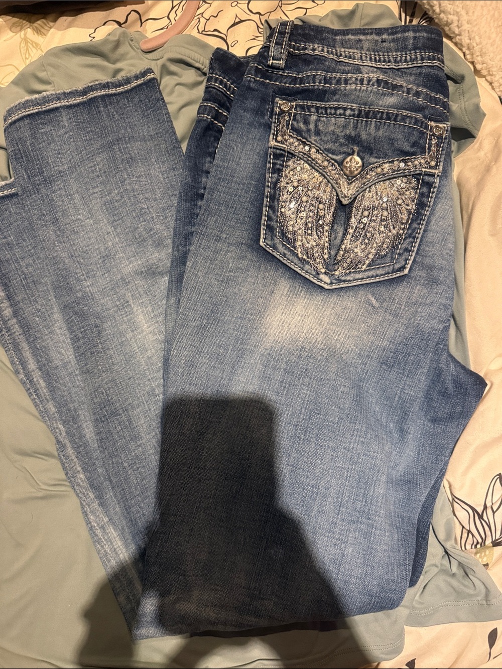 Miss Me Light Blue Embellished Boot Cut Jeans